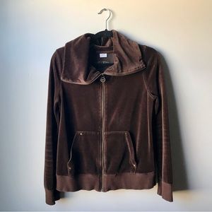 Michael Kors Brown Velour Zip Hoodie (Size M)